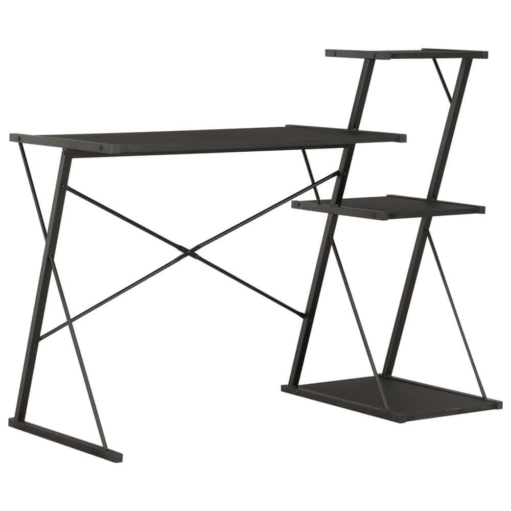 Petromila vidaXL Stôl s poličkami, čierny 116x50x93 cm